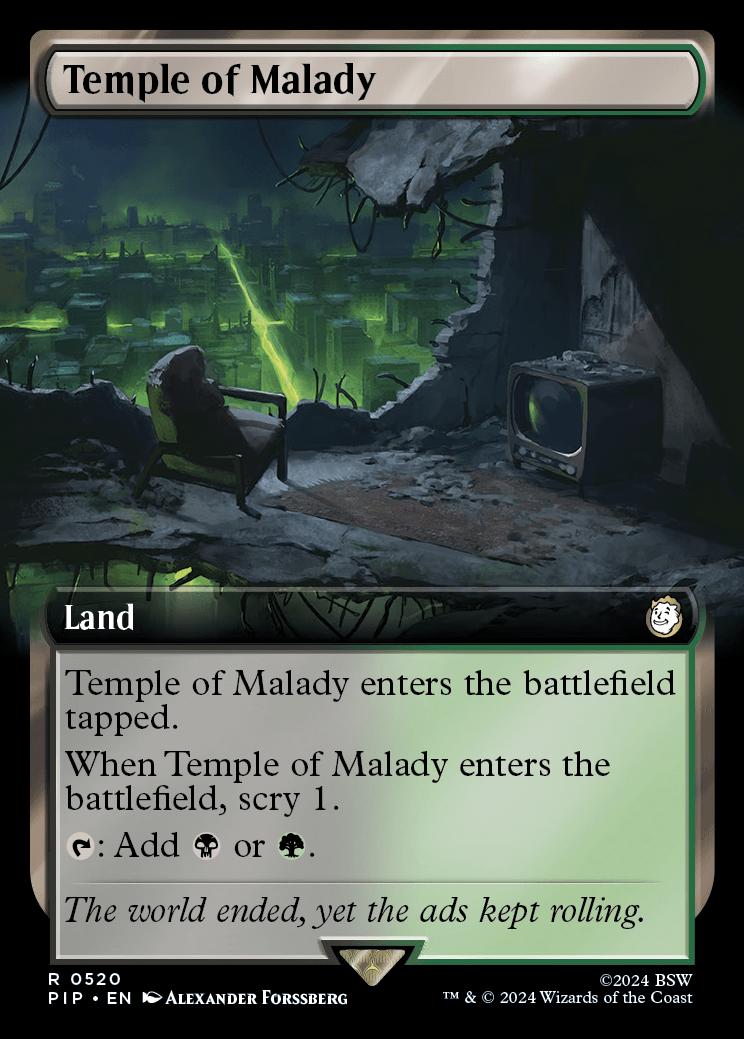 Temple Of Malady Universes Beyond Fallout Variants Foil Commander